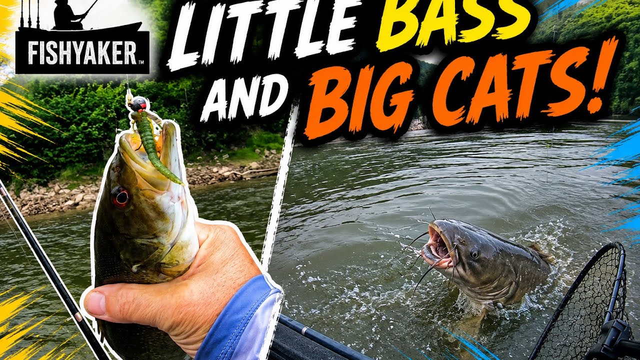 Little Bass and Big Cats! #bassfishing