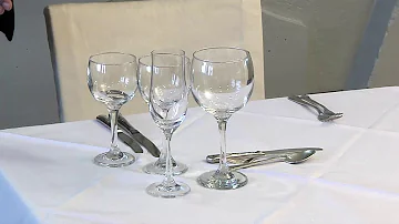 Como colocar taça de vinho e água na mesa?