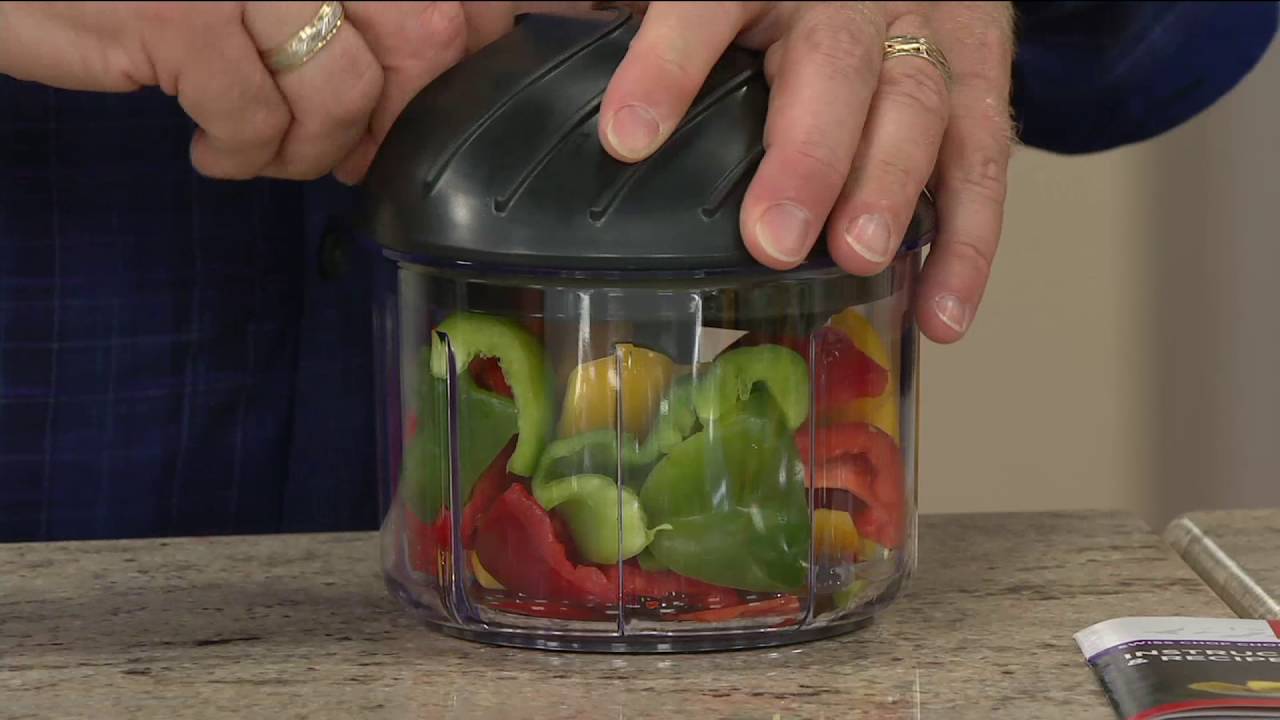 Kuhn Rikon 4 Cup Pull Chop w/ Triple Blade & Extra Container on QVC