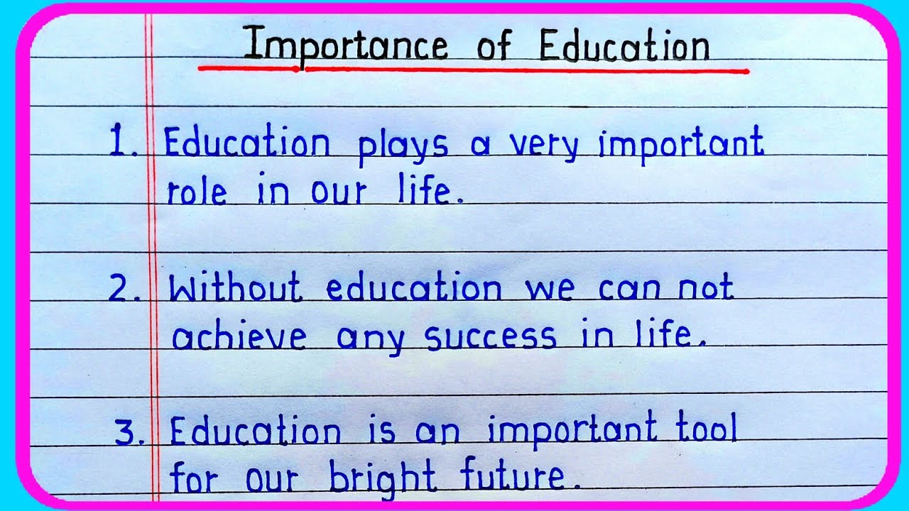 essay on importance of education 150 words