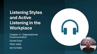 PSYC 3355 Presentation- Chapter 11: Active Listening and Listening Styles