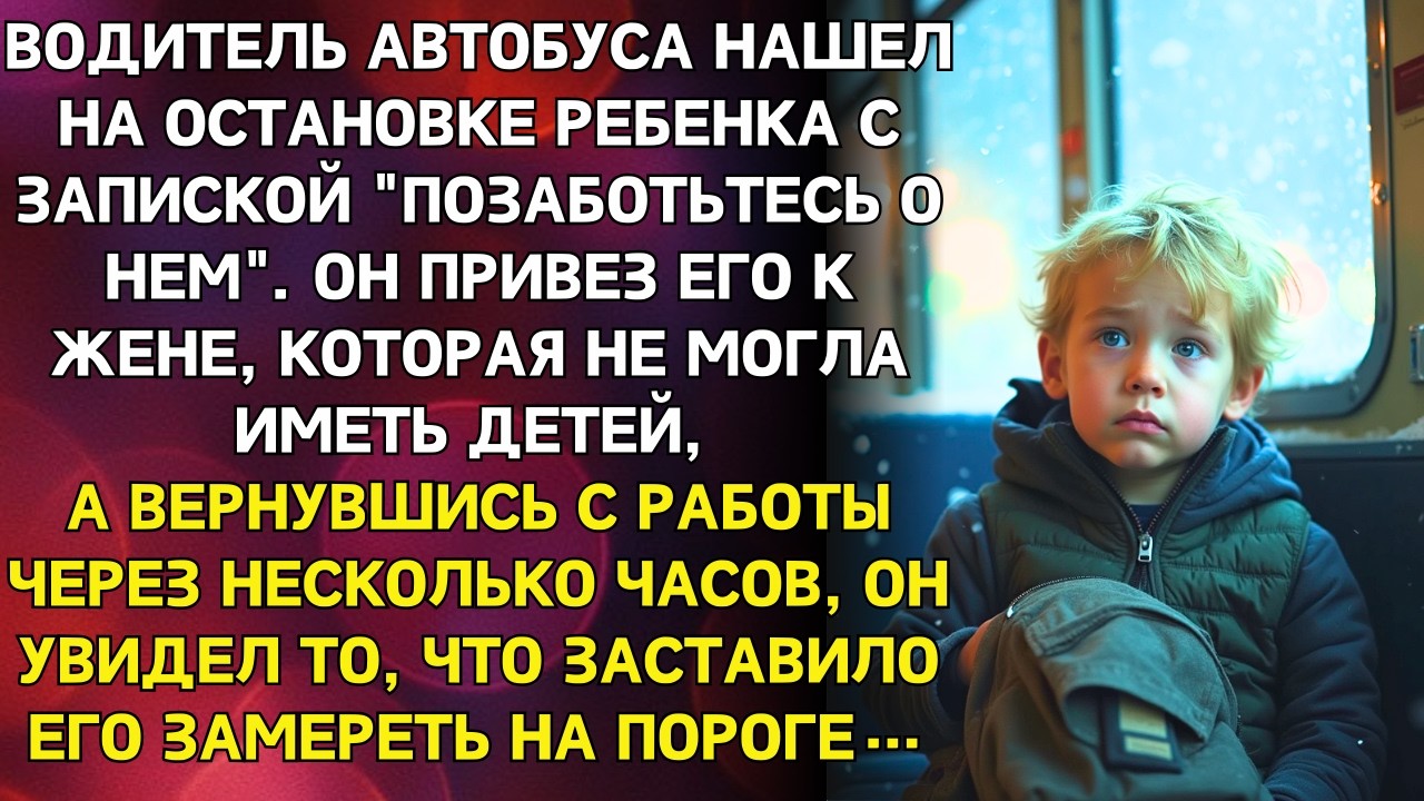 Водитель нашёл ребёнка на остановке с запиской и отвёз жене. Вернувшись — он замер на пороге...