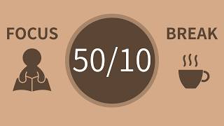 50/10 Pomodoro Timer with Deep Brown Noise 🌿 6-Hour Study with Me for Focus & ADHD