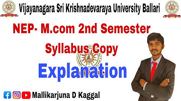 Vskub M.com 2nd Semester Syllabus Copy | Vijayanagara Sri Krishnadevaraya University Ballari