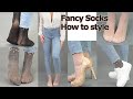 Fancy socks  how to style fashion socks with leggings shoes jeans  try on haul