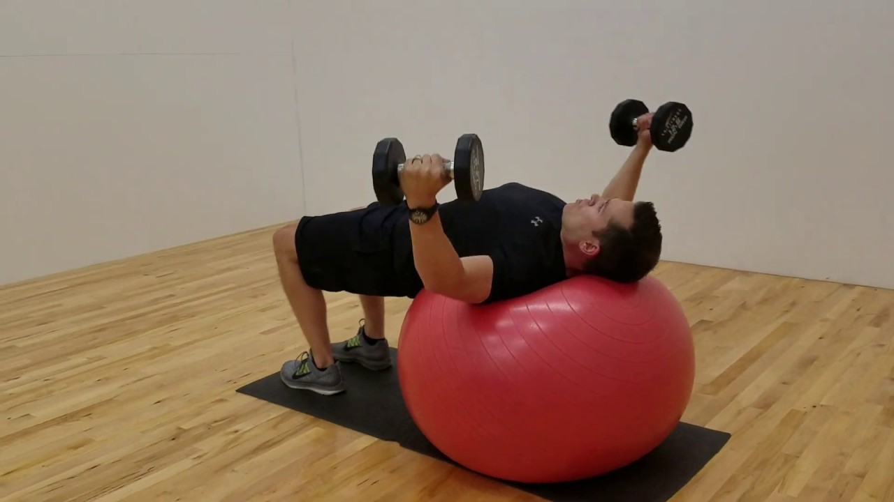 At Home Chest Exercise Stability Ball Dumbbell Fly YouTube