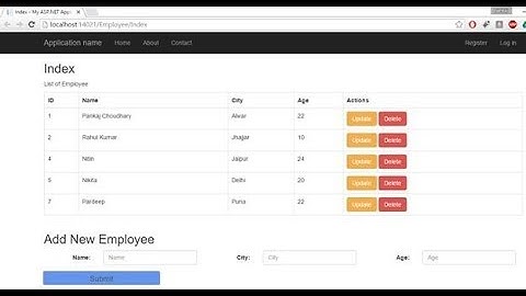 CRUD Operations In Asp.net MVC 5| Using Jquery Ajax