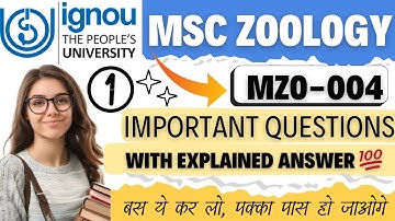 😲IGNOU MSC ZOOLOGY  || MZO-004 || IMPORTANT QUESTIONS WITH EXPLAINED ANSWER 💯 PART 1 #msczoology