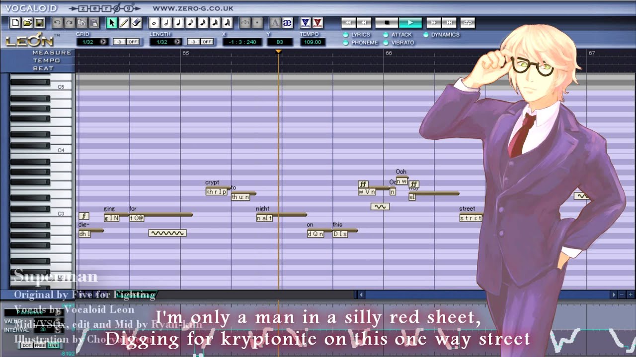 【Vocaloid Cover】Superman(It's Not Easy)【V1 Leon】+MIDI/VSQx
