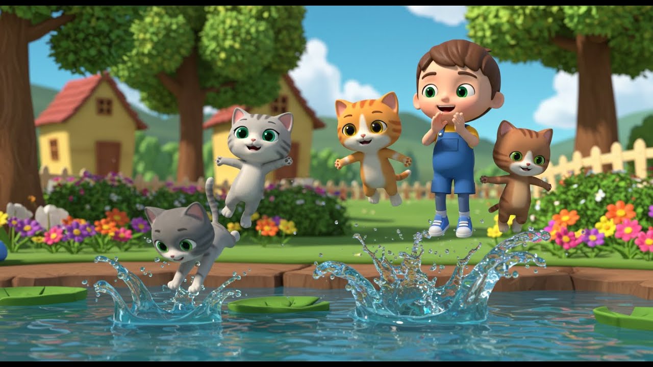 Six Little Kittens Jumping in the Pool | Fun Summer Song for Kids | Nursery Rhymes and Baby Songs