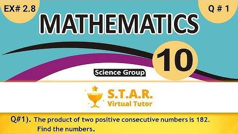 Q#1 | Ex#2.8 | 10th Class | Mathematics | Math Tricky Questions | by STAR Virtual Tutors