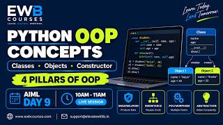 Python OOP Concepts Explained | Classes, Objects, Constructor & 4 Pillars of OOP | EWB Edu Tech