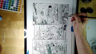 Manga Page Timelapse ClipStudio & Watercolor Giltheartist Heirs of Ashurado