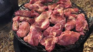 Pork steaks on the Gabby’s Santa Maria Pit