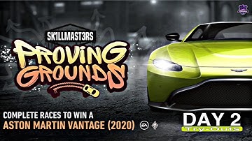 NFS NO LIMITS | DAY 2 - WINNING + TIPS - ASTON MARTIN VANTAGE (2020) | PROVING GROUNDS EVENT