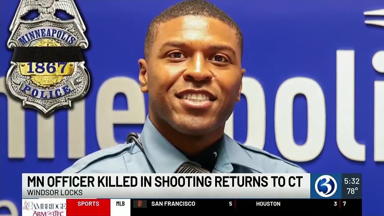 Minneapolis officer killed in shooting returns to CT - YouTube