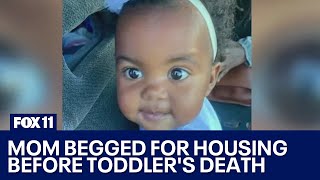 Mom begged for housing before toddler's death, blames lack of homeless services