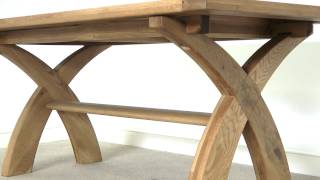 Country Oak 1.8m Fixed Cross Leg Square Ended Dining Table