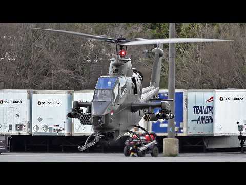 Rare Bell AH-1F Cobra Helicopter Action! Landing during Verticon VAI, Atlanta