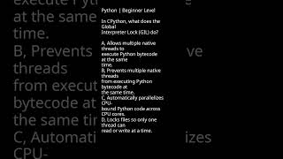 Python Global Interpreter Lock #Multithreading #Concurrency #CPUPeformance