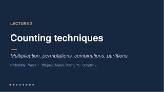Counting Techniques — Probability Week 1, Lecture 2