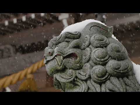 Japanese countryside winter shrine