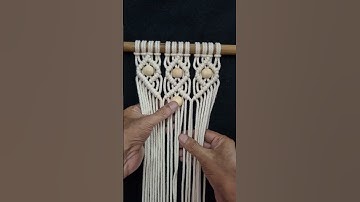 Macrame wall hanging with wooden beads #macrame #macrametutorial #knot #diymacrametutorial