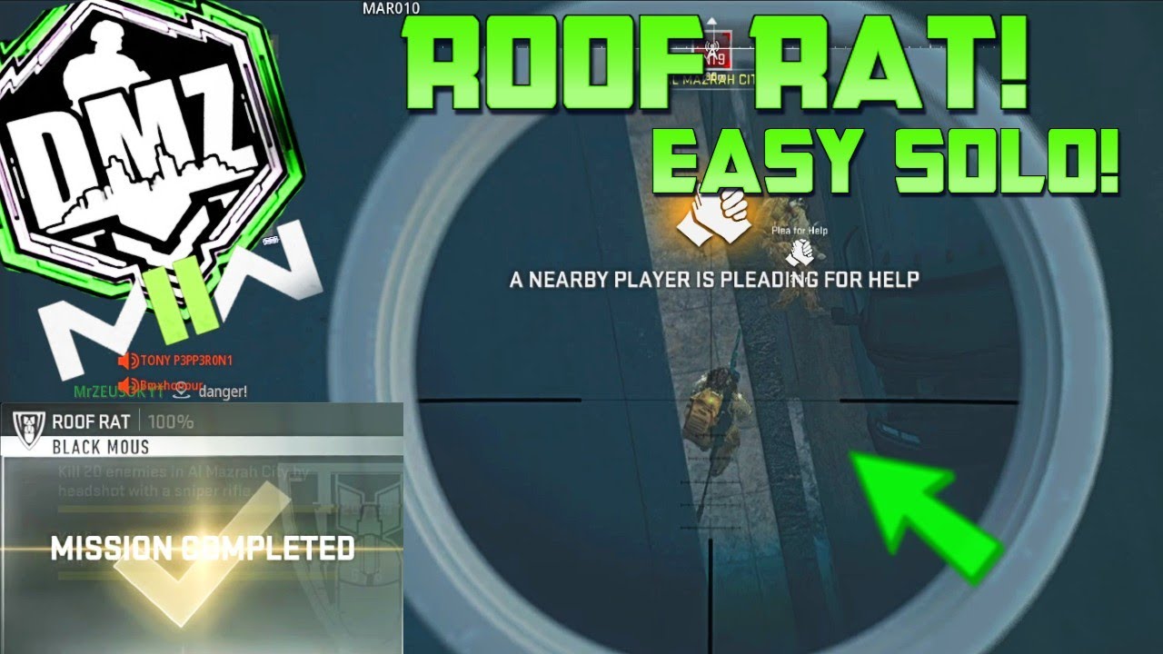 MW2 DMZ "ROOF RAT" EASY SOLO GUIDE BEST SPOT TO GET KILLS WITH A SNIPER DMZ! BLACK MOUS