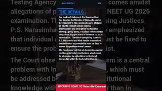 SC Orders Re-Examination After PM's Personal Supervision Amid NEET UG 2026 Paper Leak Cris #shorts