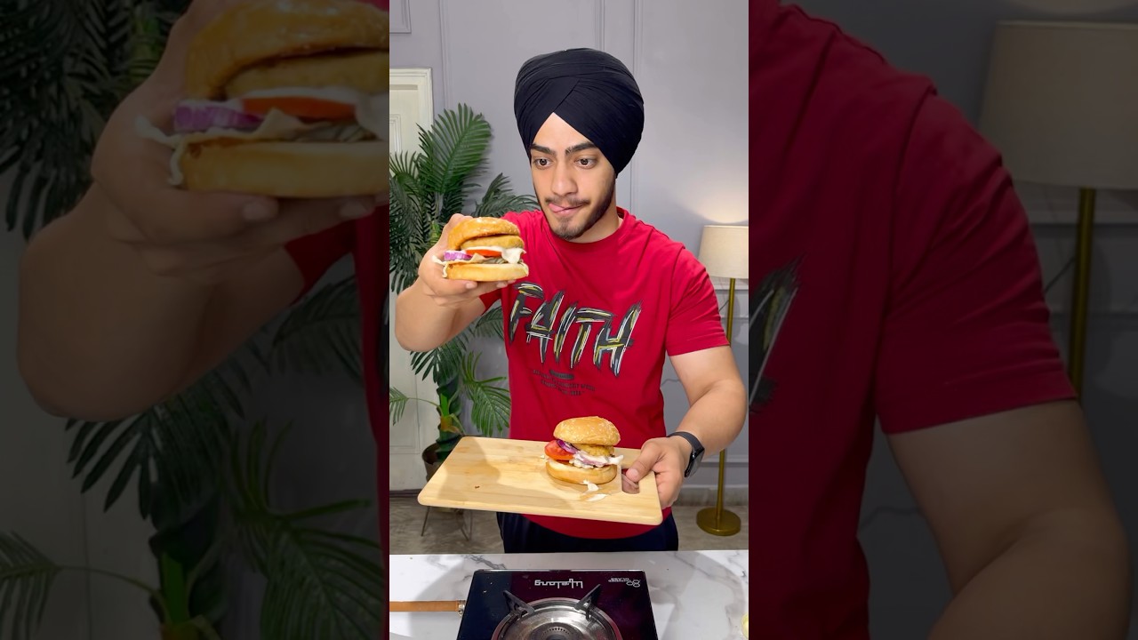 Desi Burger bnaya 😱 ghar pe par mota kha gya | street food @Param Aedy #shorts #shortsfeed