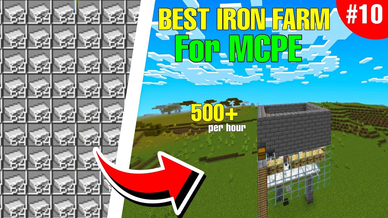 I BUILT THE BEST 🤩 IRON FARM FOR MY WORLD IN MINECRAFT POCKET EDITION