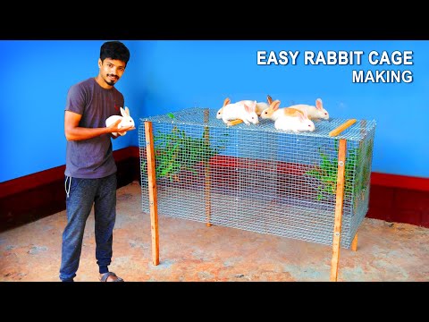 How To Make Rabbit Cage at Home Using Iron Net | Easy Way To Make Rabbit Cage