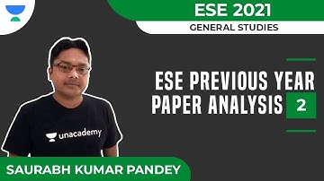 ESE Previous Year Paper Analysis - 2 | General Studies | ESE 2021 | Saurabh Kumar Pandey