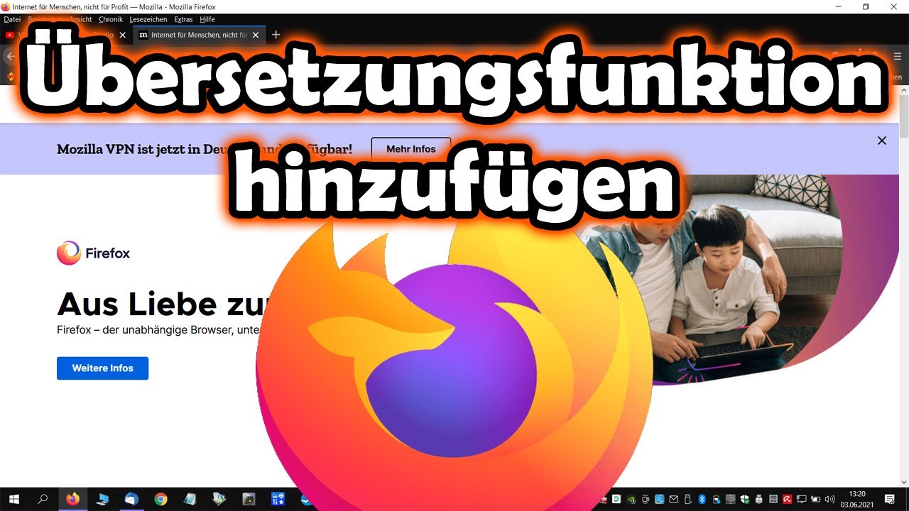Mozilla Firefox Übersetzer hinzufügen mit To Google Translate YouTube