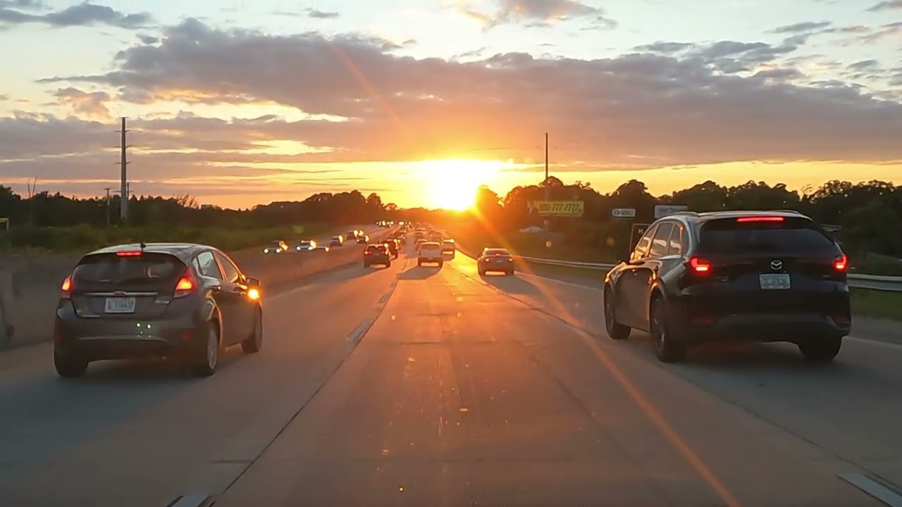 Evening Drive Downtown Charleston, i-26, Montague Ave, North Chs, South Carolina 🚗