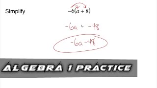 Algebra 1 Practice - Distributive Property (Example 1)