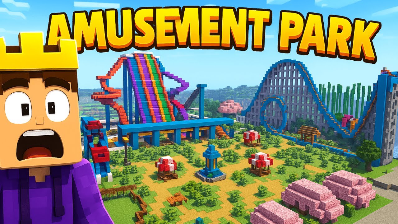 My Dream Amusement Park in Minecraft Survival World! 🎠 - YouTube