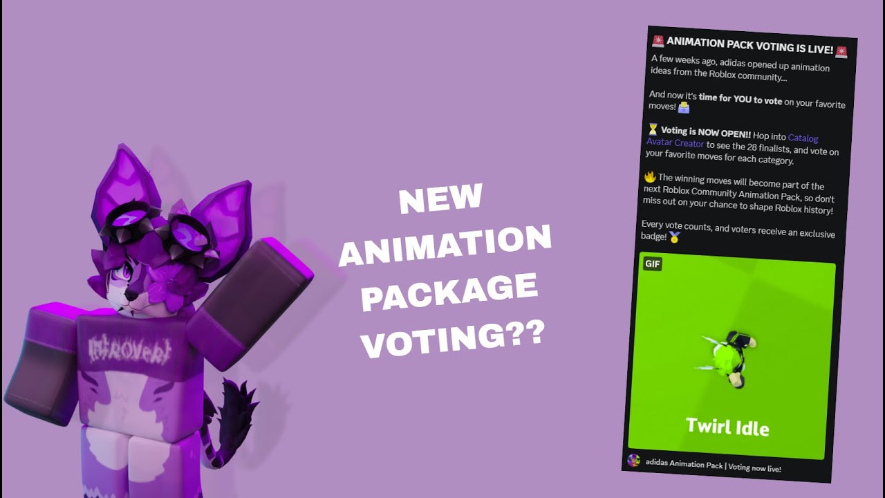 🚨 ANIMATION PACK VOTING IN CATALOG AVATAR CREATOR IS LIVE! 🚨 - YouTube