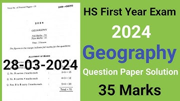 hs 1st year exam 2024 geography question|class 11 geography question 2024|@englishlearningassam