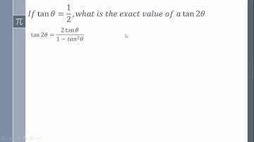 if tan of theta is 1/2, what is the exact value of tan 2 theta