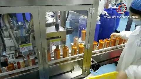 Automatic hair shampoo lotion plastic bottle filling machine with tracking filling nozzles