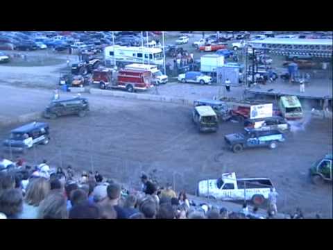 This was heat # 3 from the 7:00pm demolition derby at the 2009 Racine County Fair.