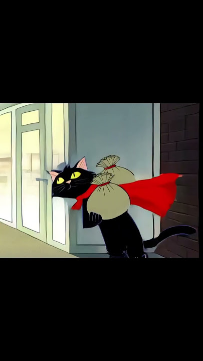 Super hero cat Scatter against bank robbers and first battle vs evil #cartoon #viral #cat #shorts