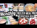 Easy monthly freezer meal prep recipes cook with me large family meals whats for dinner