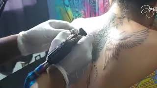 ट्याटुको अनन्द लिदै , Alex tatoo ink. satobato/ tatoo at back /Sushma karki