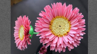 How To Make Paper Gerbera Flower - Paper Craft - Hand Craft - DIY Flowers