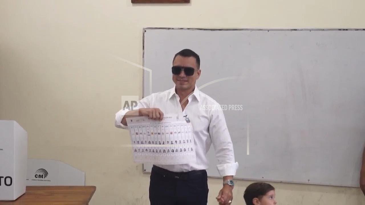 Ecuador voters react to presidential elections as conservative incumbent Noboa hopes for re-election