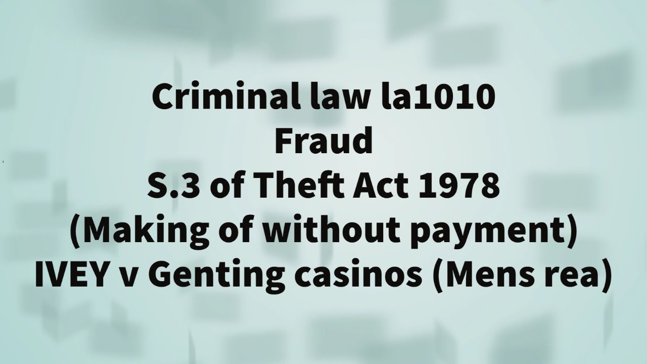 IVEY v genting casinos 2017