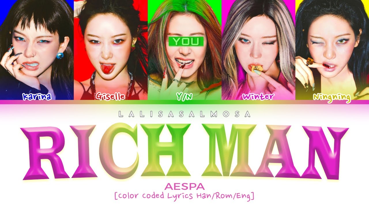 AESPA (에스파) & YOU AS A MEMBER | RICH MAN | [Karaoke 5 members version] (EASY LYRICS)