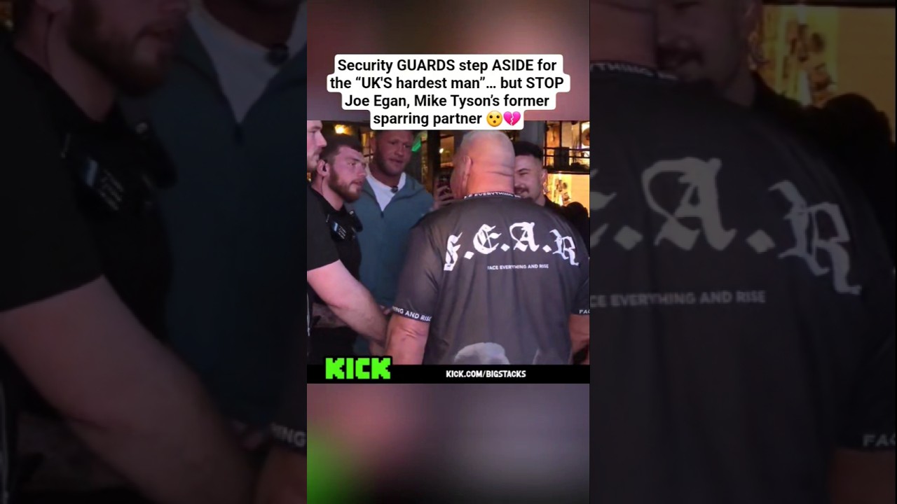 Security GUARDS step ASIDE for  “UK's hardest man” but STOP Joe Egan Mike Tyson’s SPARRING partner